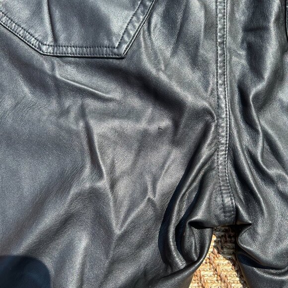 Levi’s Faux Leather Straight Pants | Size 30R | Black High-Rise Vegan Leather - Picture 5 of 8